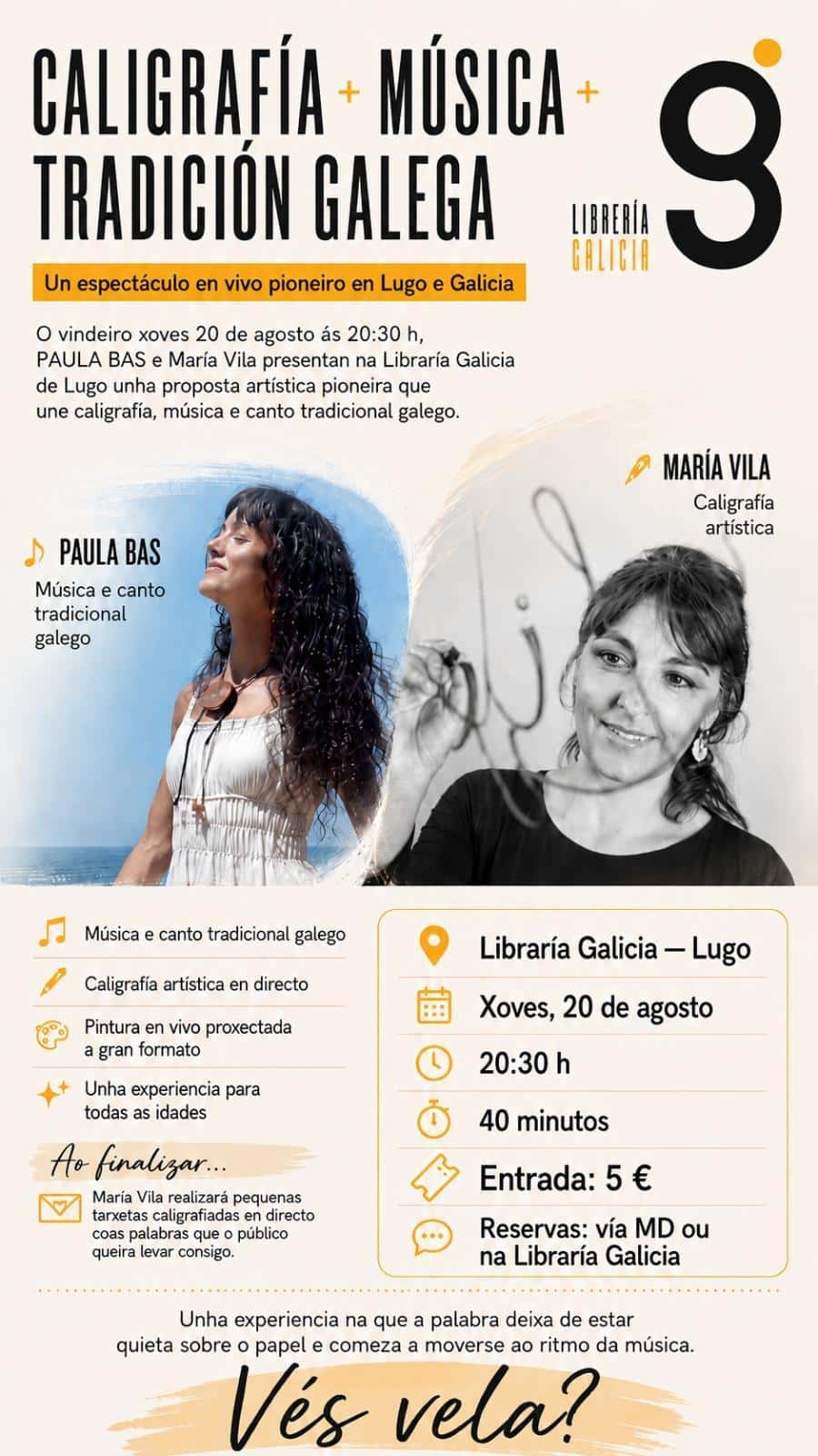 Caligrafía, música e canto tradicional galego