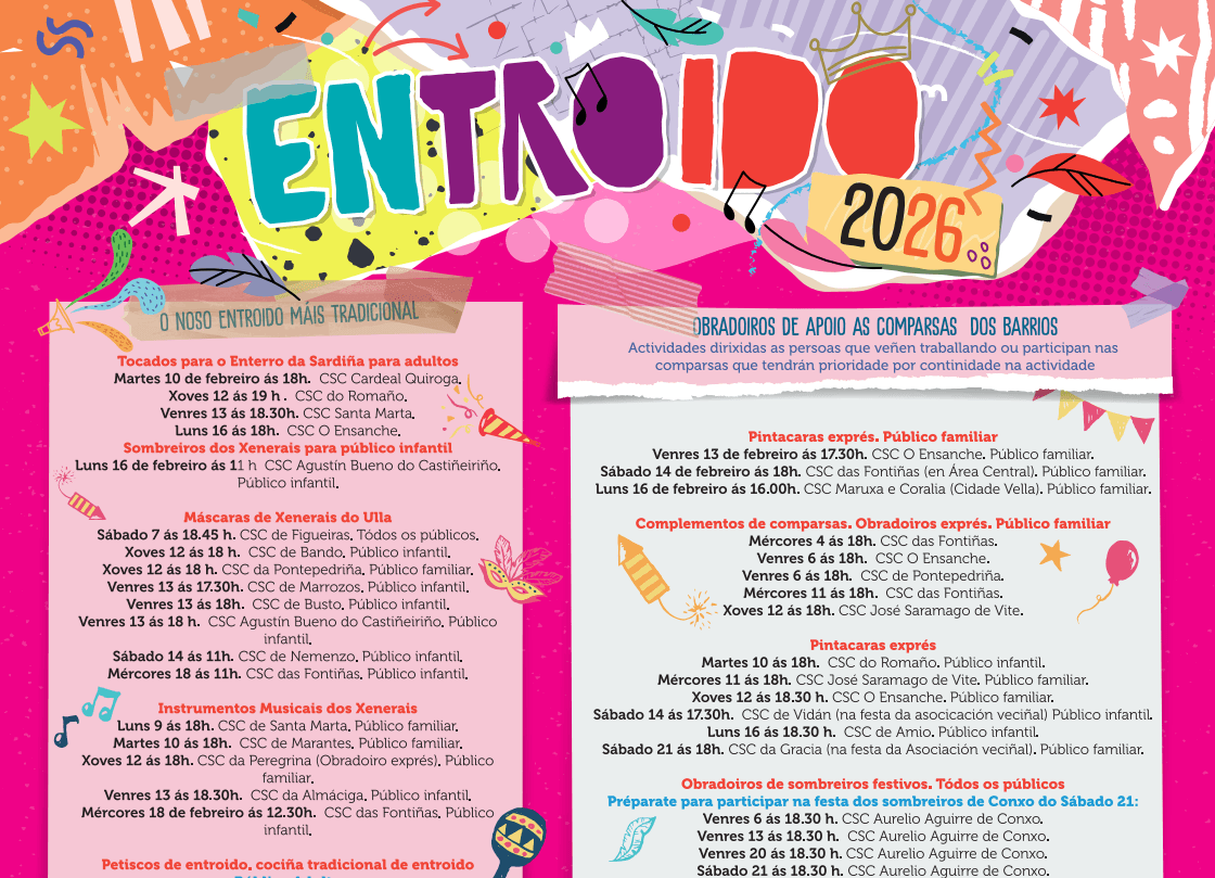 Obradoiros gratuítos de Entroido