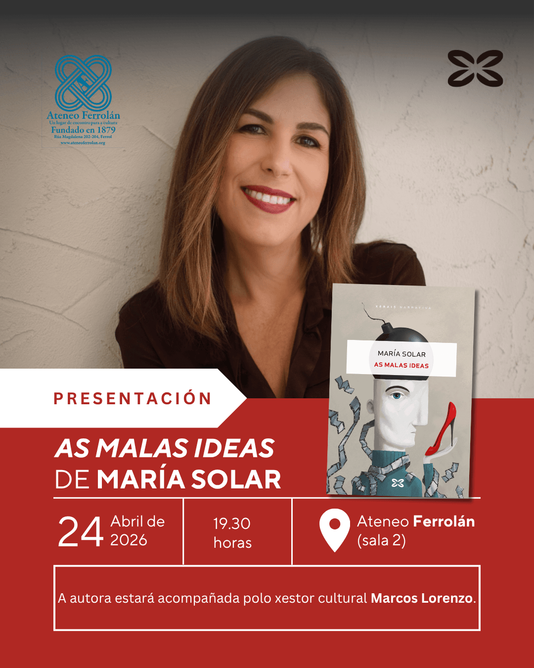 Presentación de la novela 'As malas ideas'