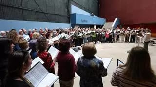 Coros cantando poemas de Manuel María, Rosalía y Celso Emilio Ferreiro