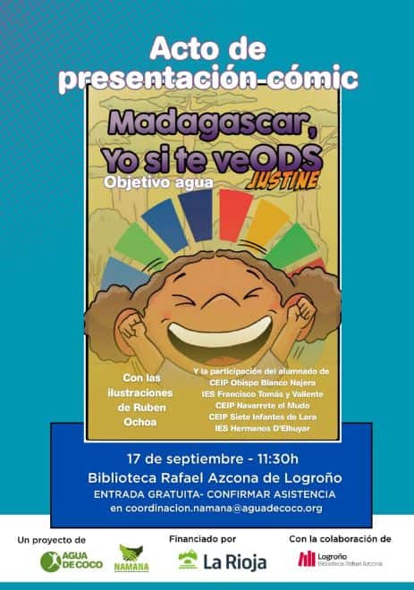 Presentación del cómic «Madagascar, Yo sí te veODS - Objetivo agua: JUSTINE»