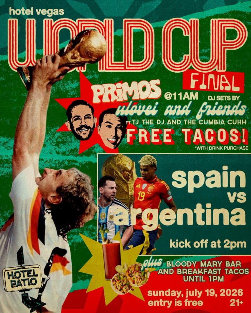 World Cup Day 34 - Final Match + Primos on the Patio Sunday Funday
