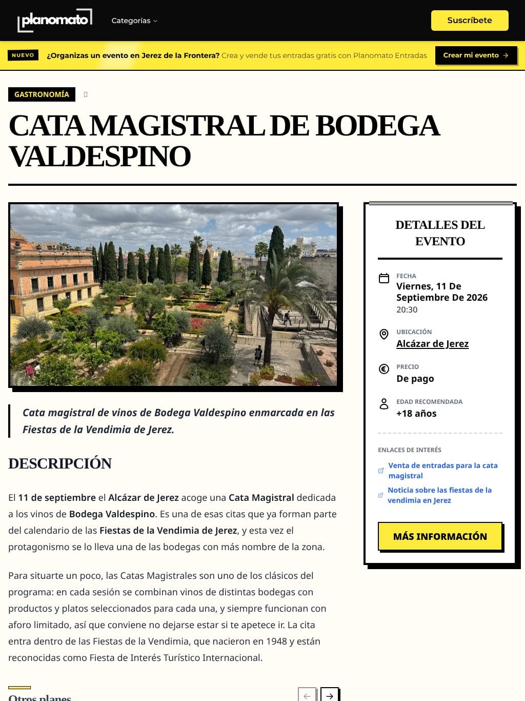 Cata Magistral de Bodega Valdespino