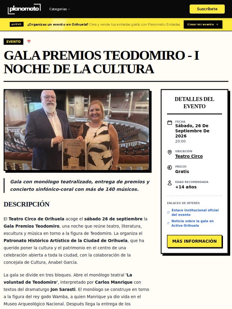 Gala Premios Teodomiro - I Noche de la Cultura