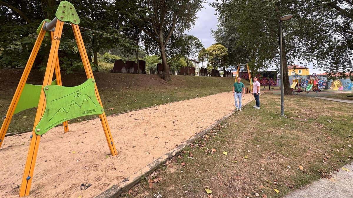 La tirolina de Trasona vuelve a estar lista para el verano