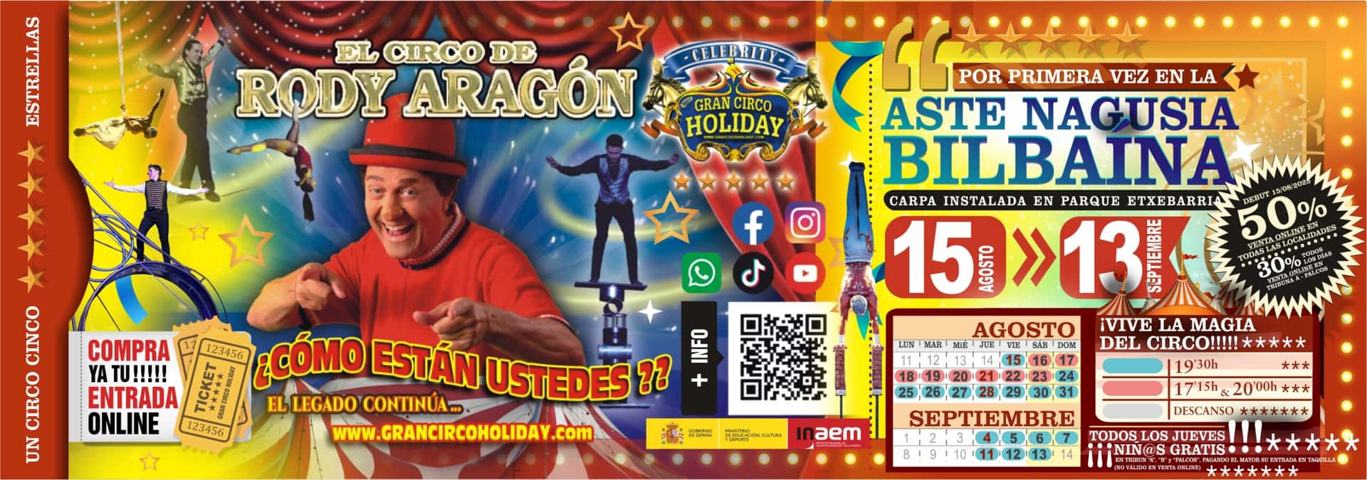 El circo de Aste Nagusia estrena pase nocturno +16