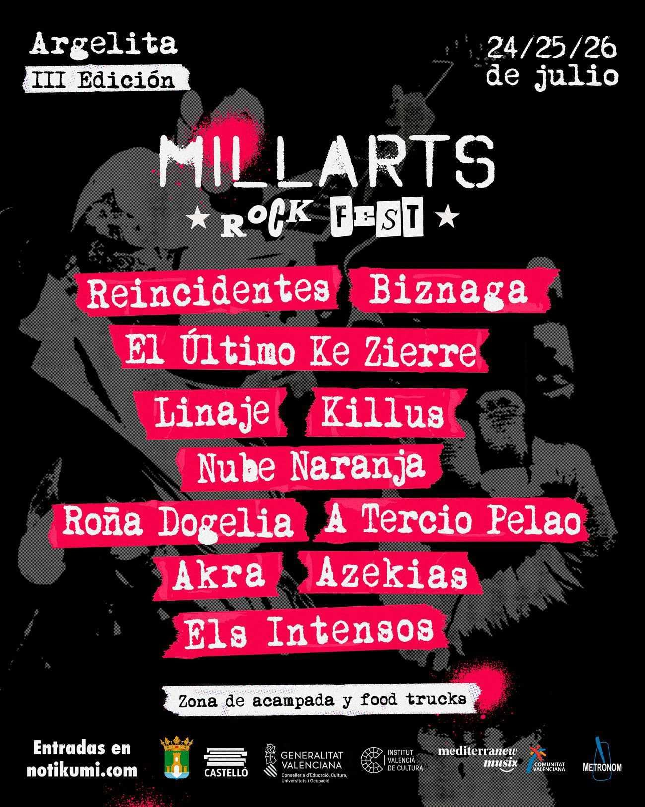 El Millarts Rock Fest vuelve a Argelita con Reincidentes y EUKZ