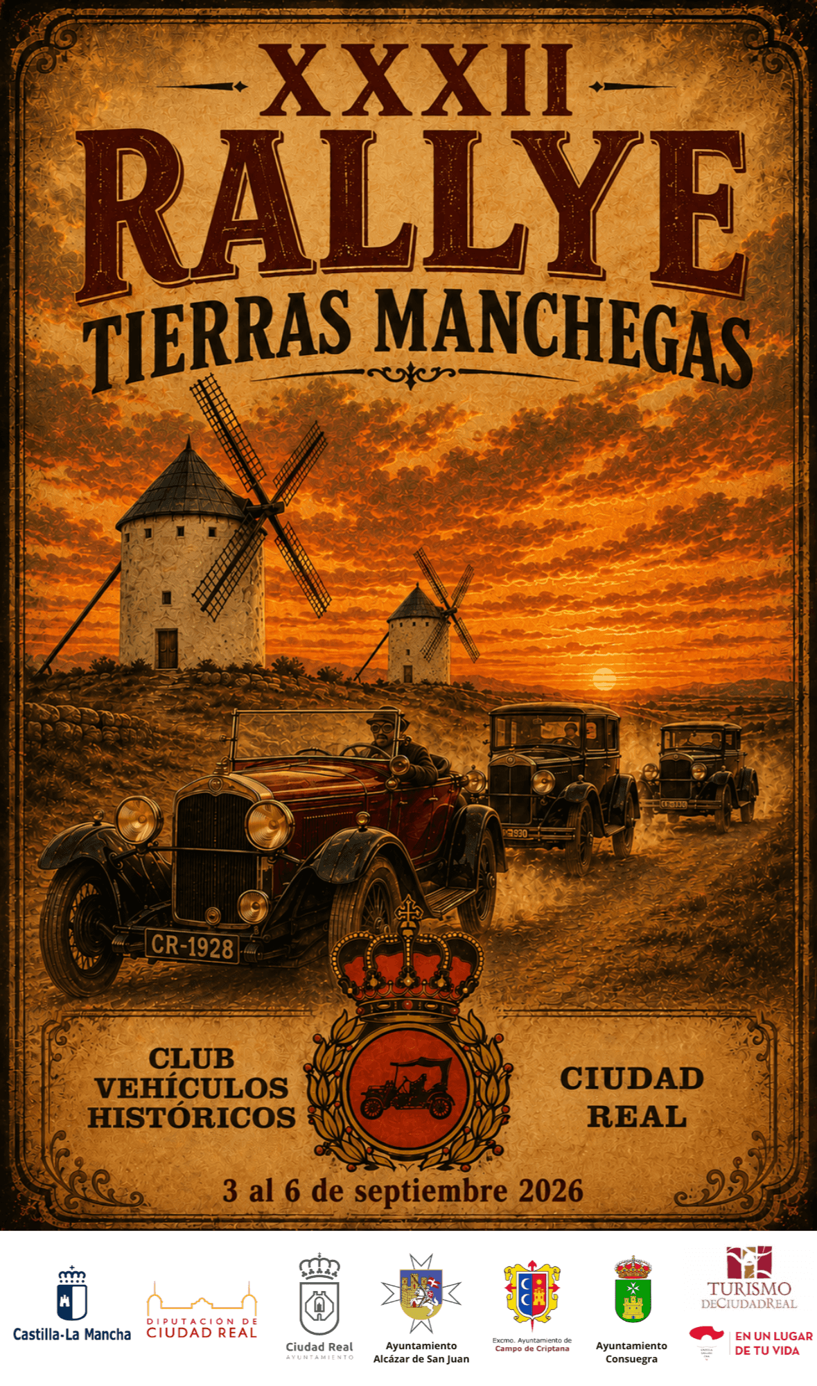 Rallye Tierras Manchegas: coches clásicos del 3 al 6 de sep