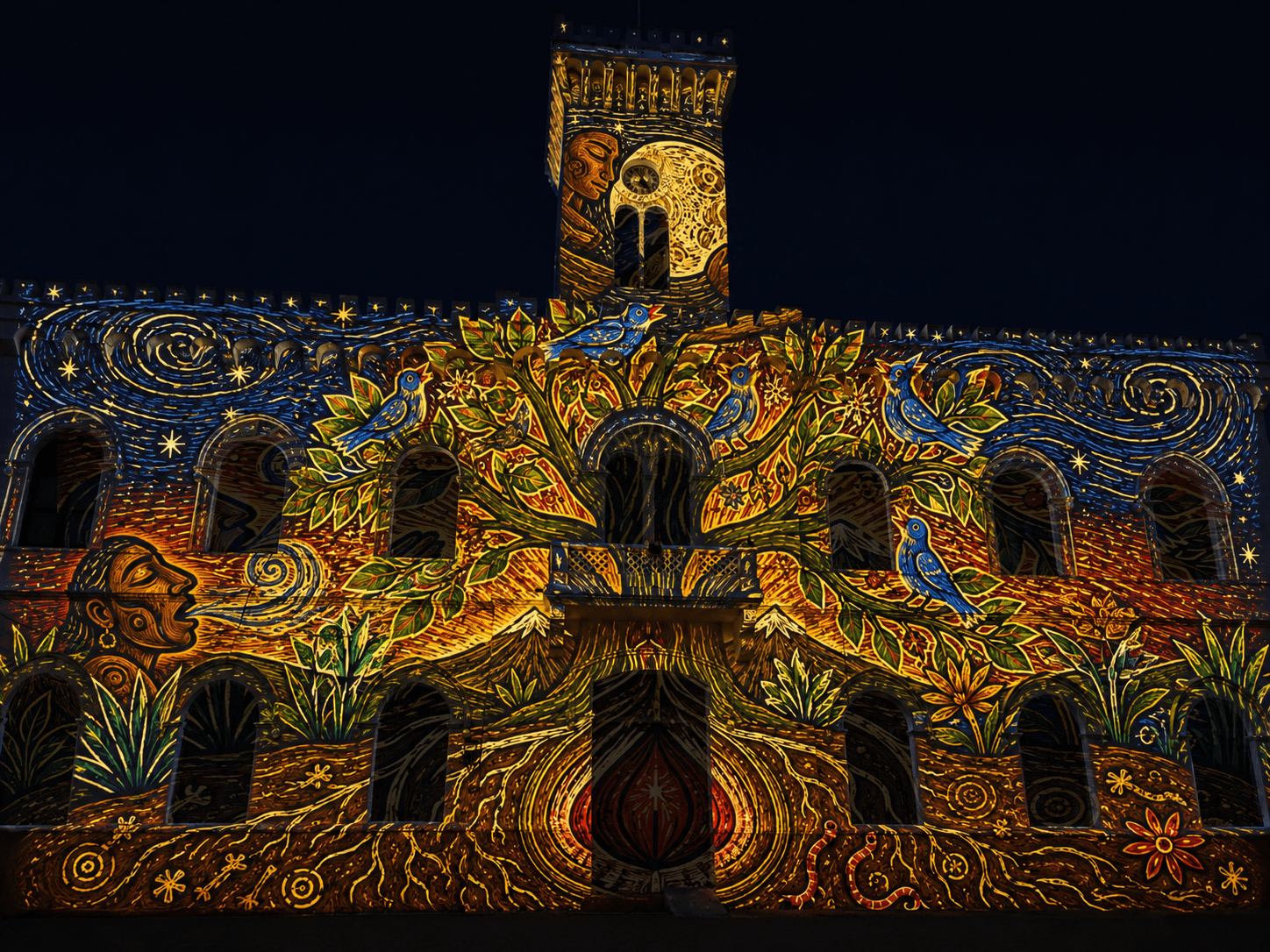Videomapping especial: Ik'il t'aan. Poesía maya