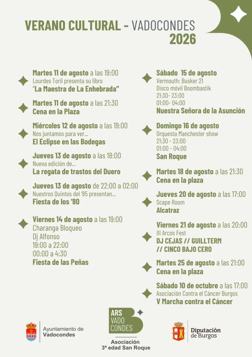 Verano Cultural de Vadocondes 2026: planes y patrimonio