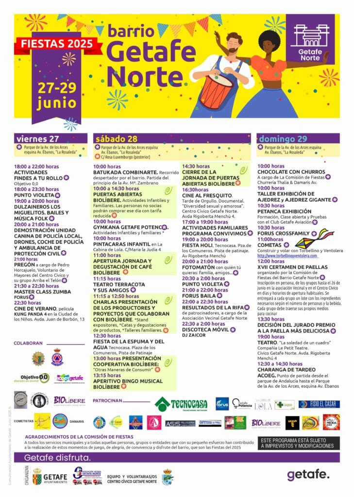 Color y diversión en las fiestas de Getafe Norte