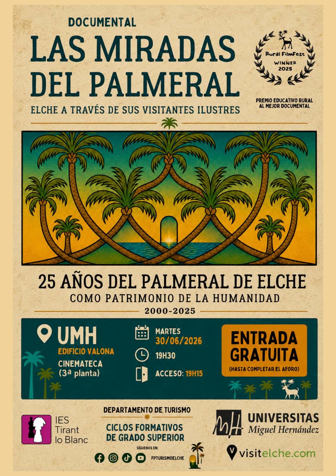 Proyección del documental 'Las miradas del palmeral. Elche a través de sus visitantes ilustres'