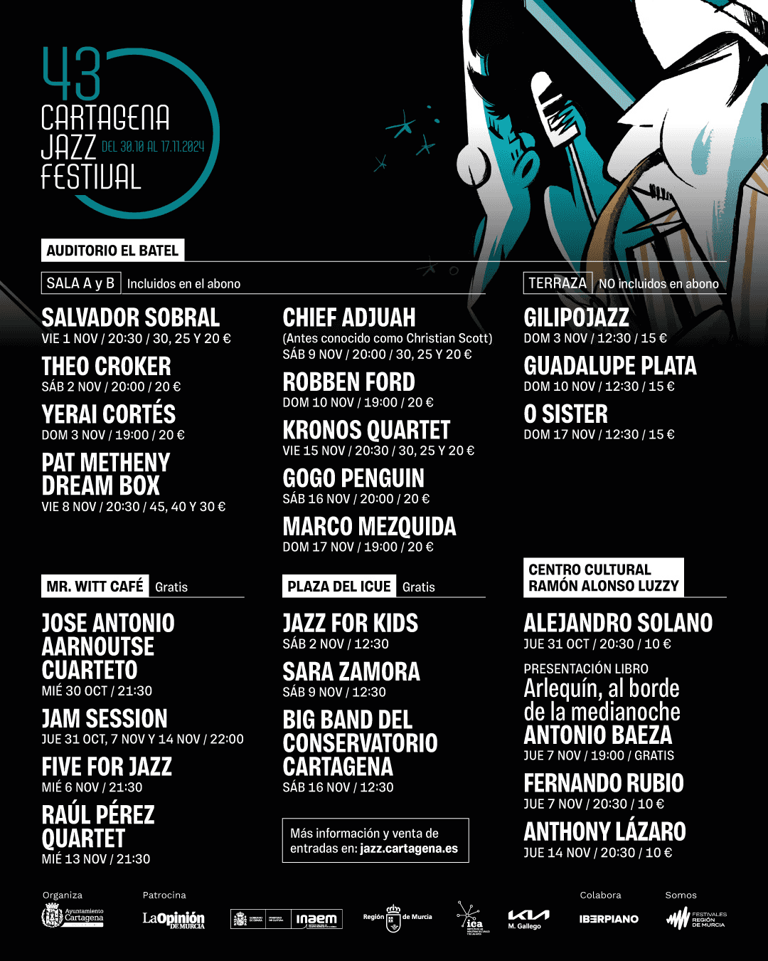 Cartagena Jazz Festival: cuatro conciertos en Mister Witt