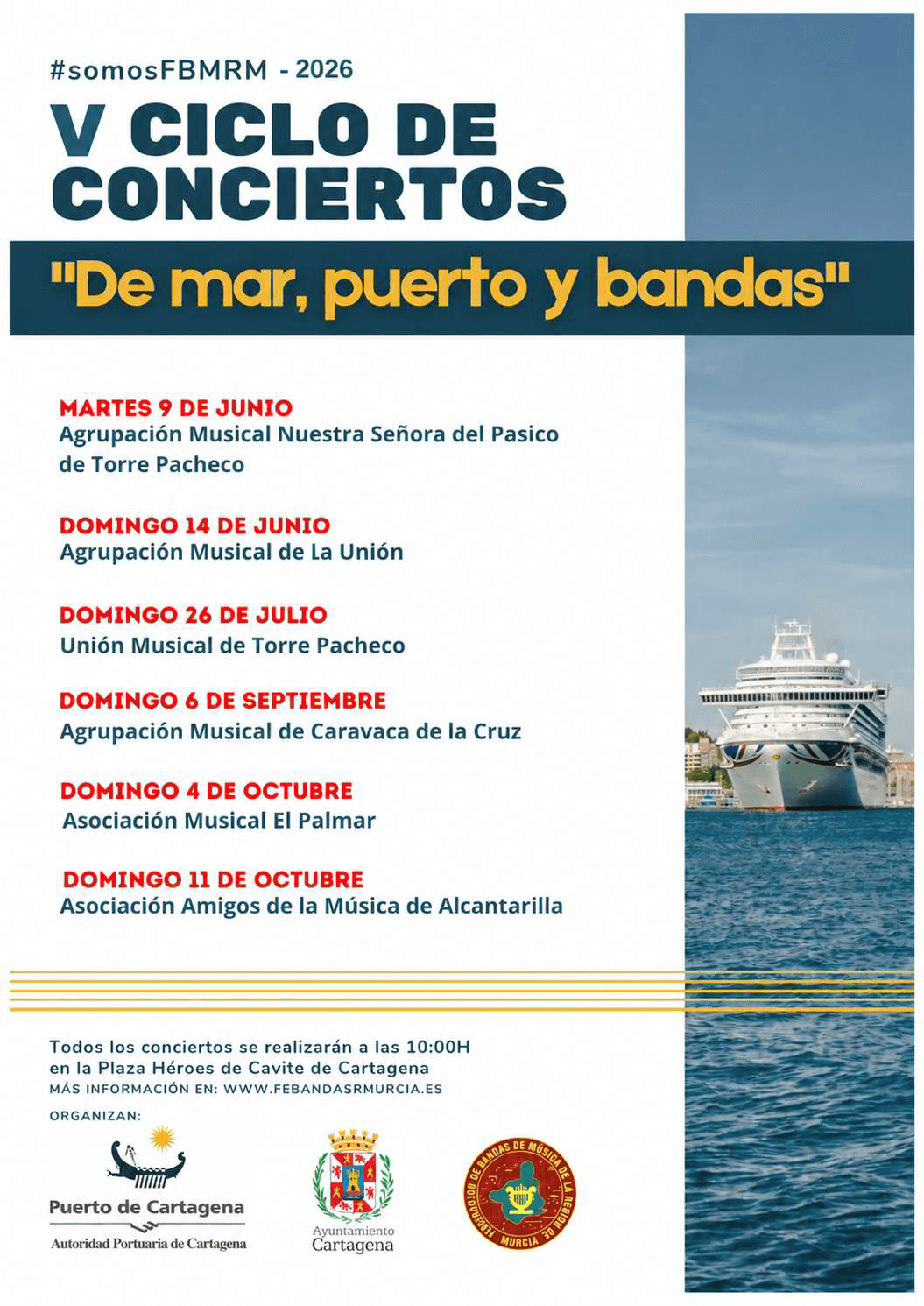 Música de banda junto al puerto de Cartagena
