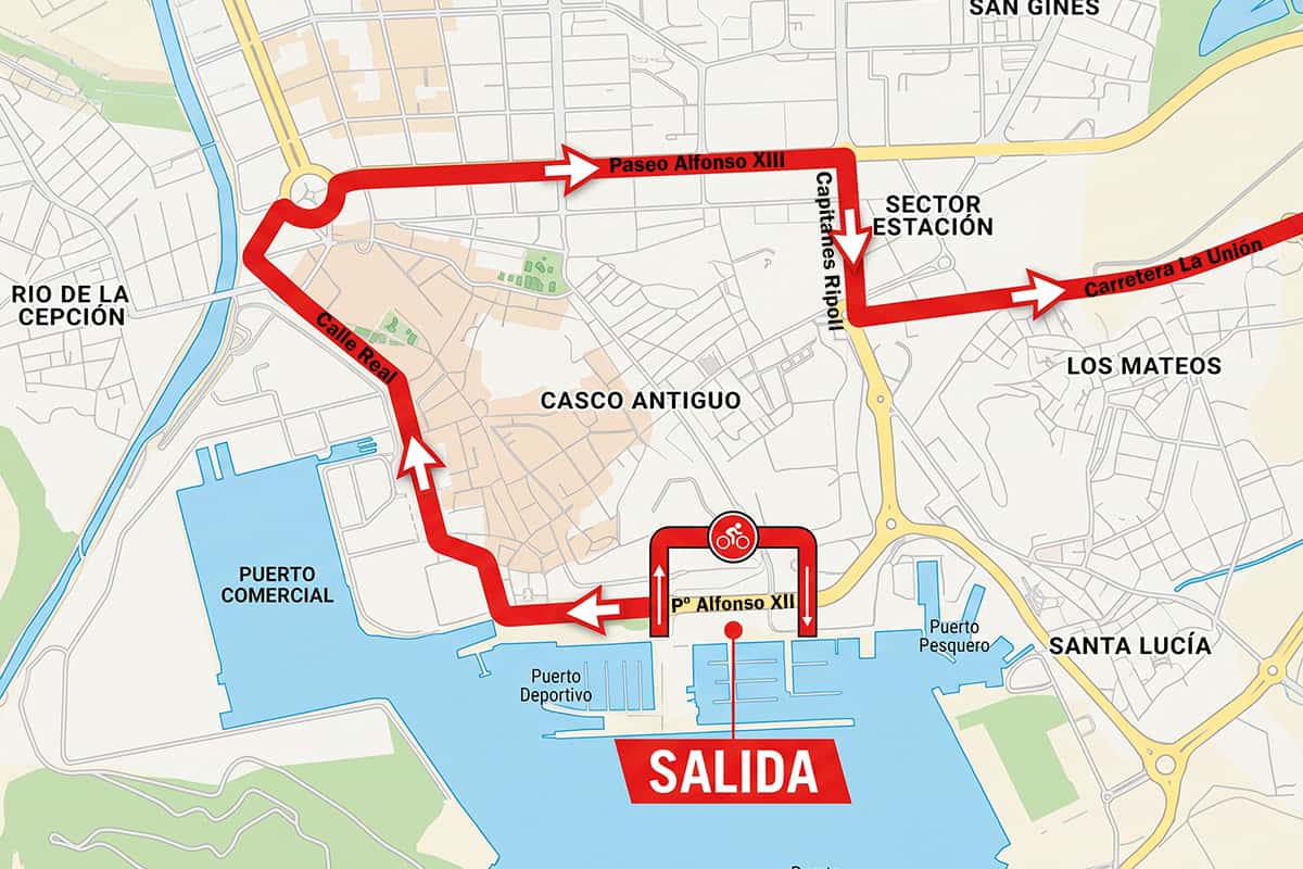 La Vuelta sale del puerto: horarios y cortes en Cartagena