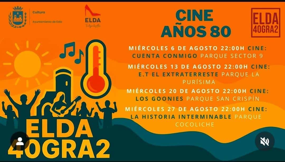 Cine de verano y humor al aire libre en Elda este julio