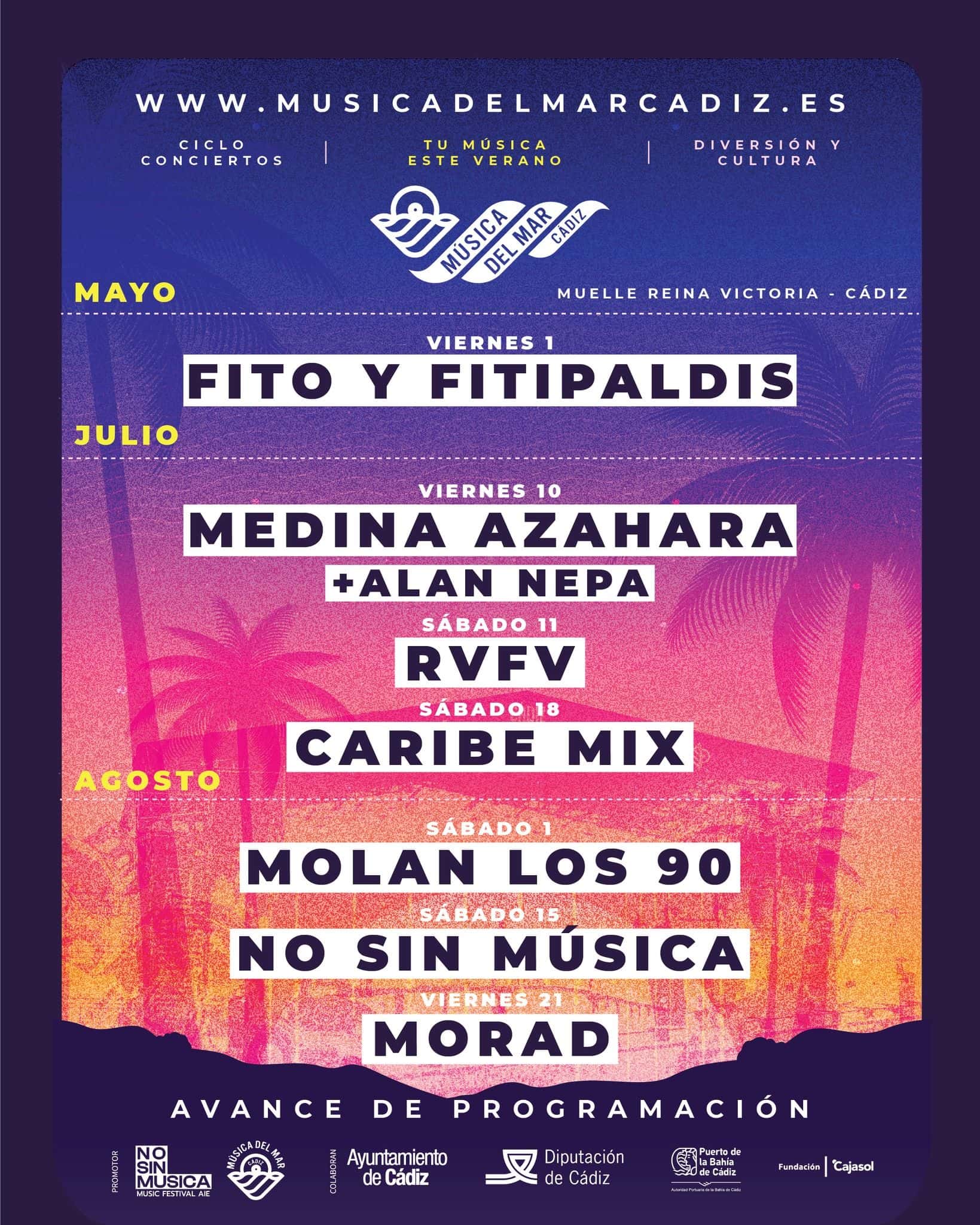 Música del Mar: Morad, RVFV y Medina Azahara en Cádiz