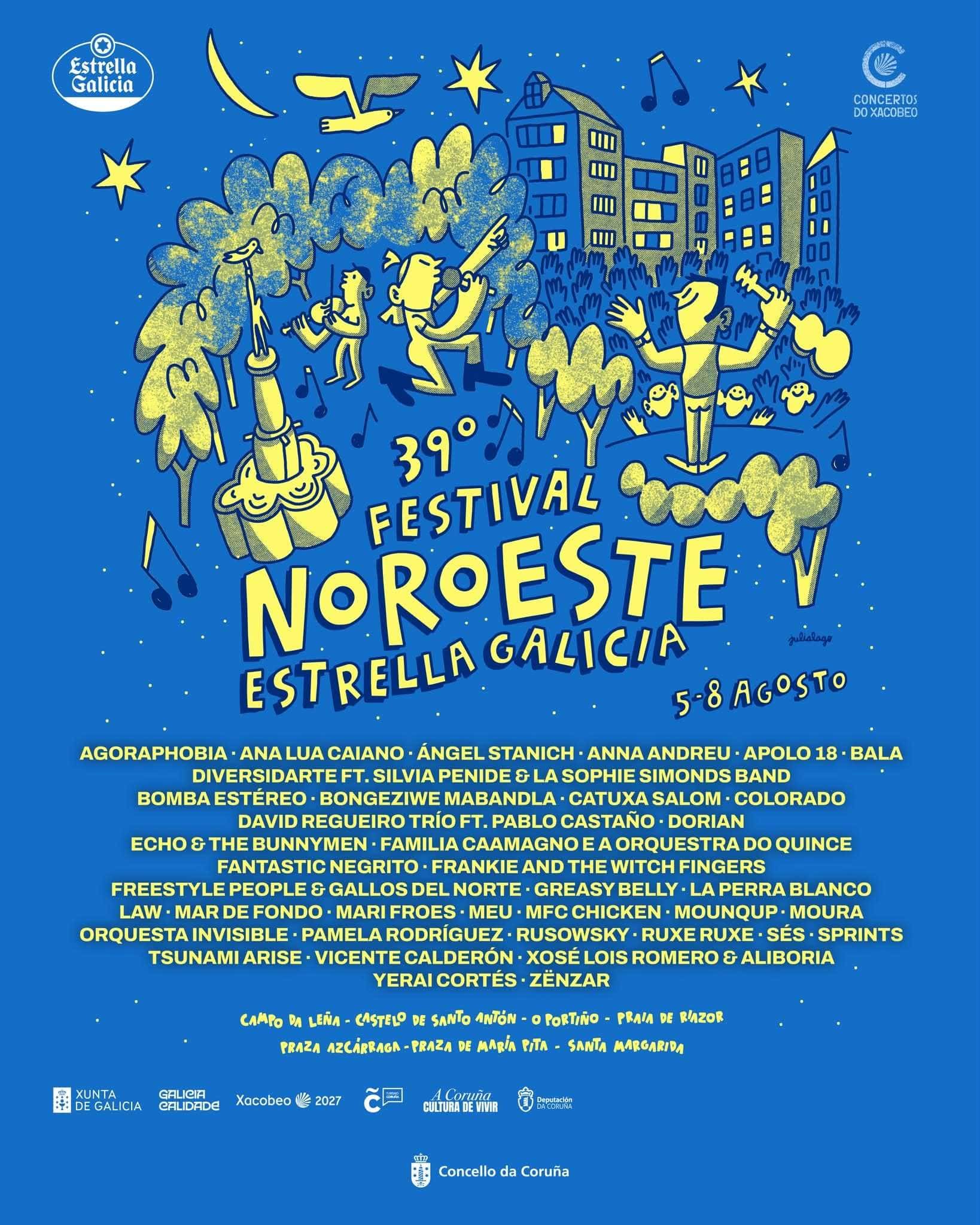 Festival Noroeste 2026: cartel y conciertos en A Coruña