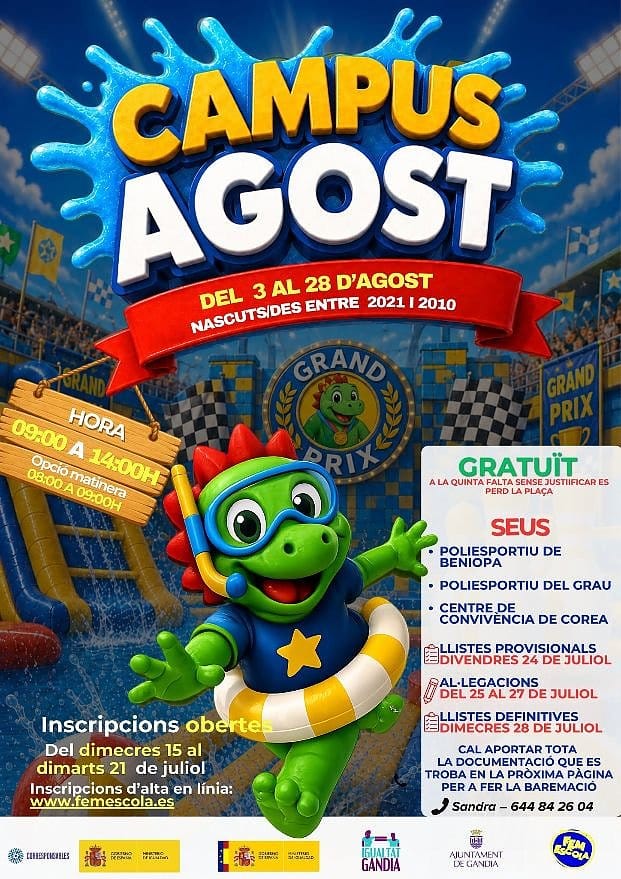 El Campus Agost abre en Gandia con deporte y piscina