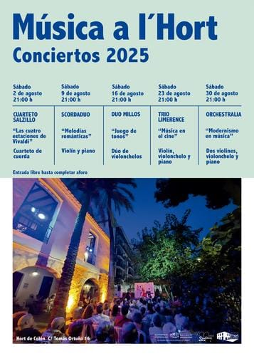 Música a l'Hort: conciertos gratis en l'Hort de Colón