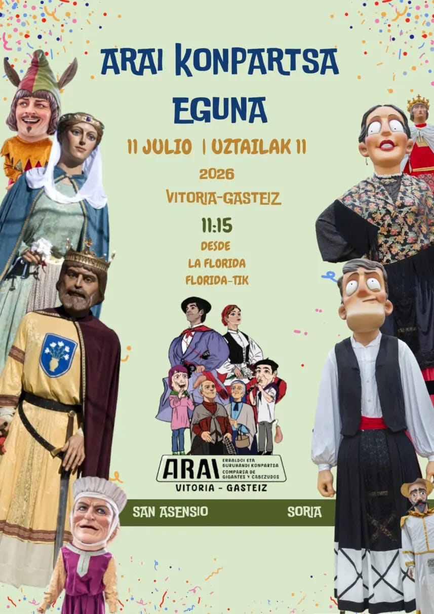 El Arai Eguna llena Vitoria de gigantes y cabezudos