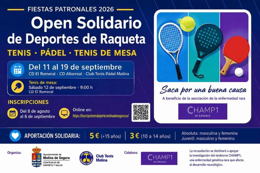 Open Solidario de raqueta por el síndrome CHAMP1