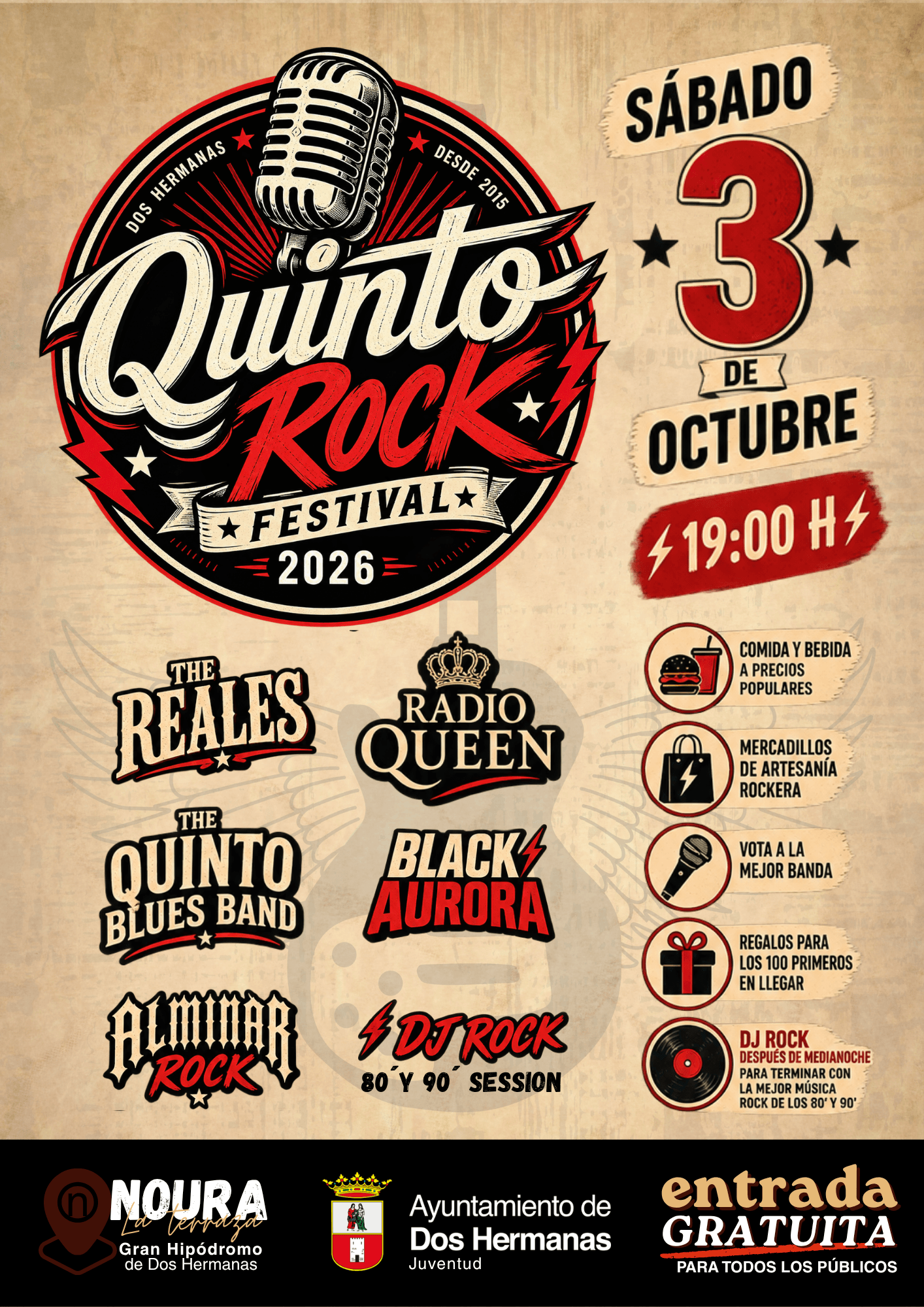 El Quinto Rock Festival vuelve el 3 de octubre