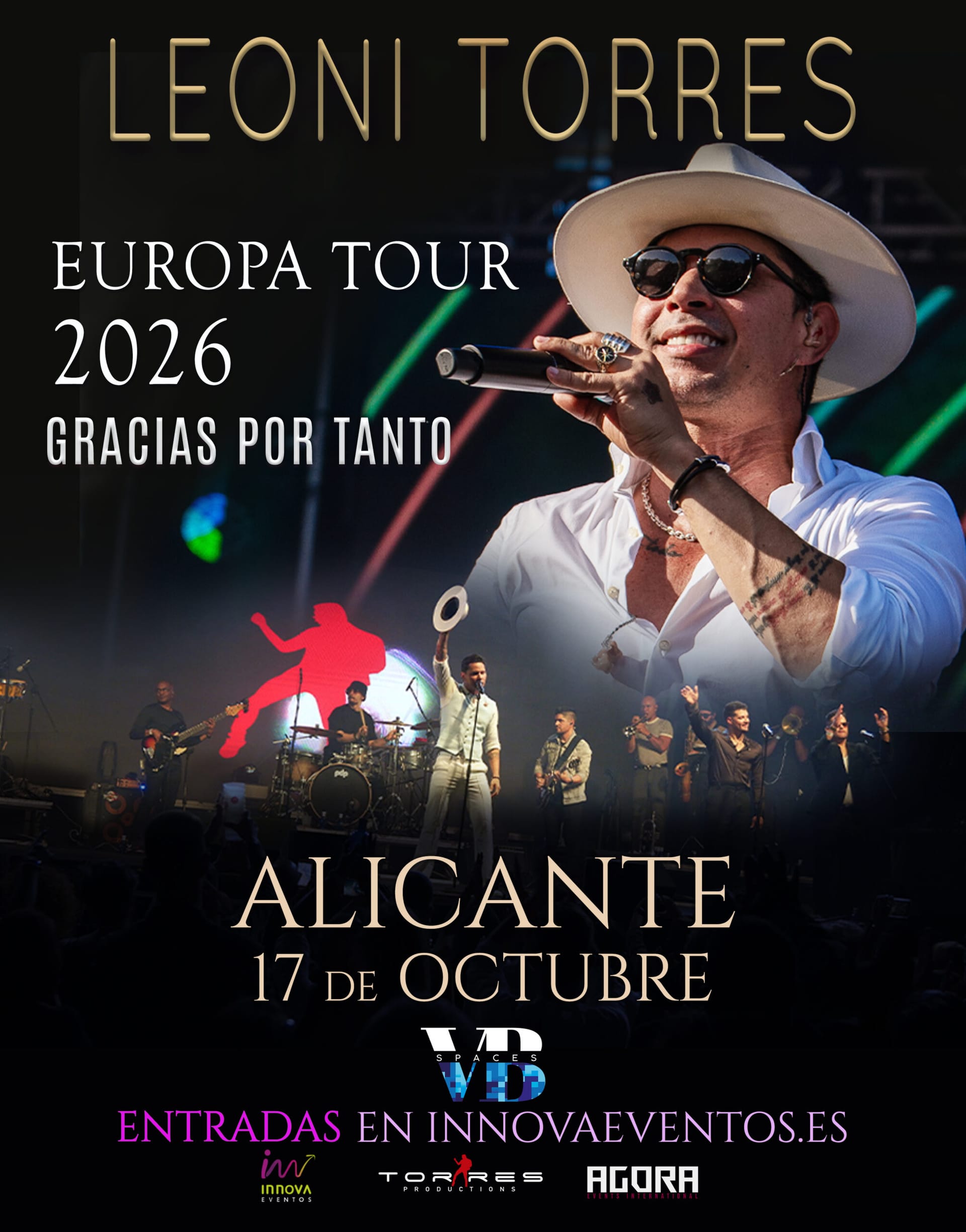 Leoni Torres en Alicante: fecha, entradas y gira 2026