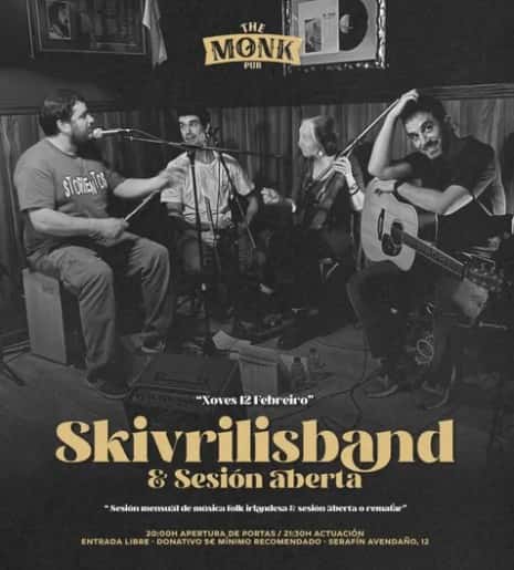 Concierto acústico de Skivrilisband en The Monk Pub