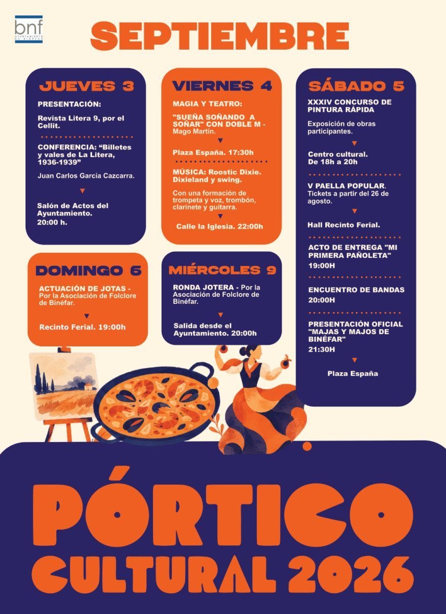 Pórtico Cultural de Binéfar: magia, teatro y música