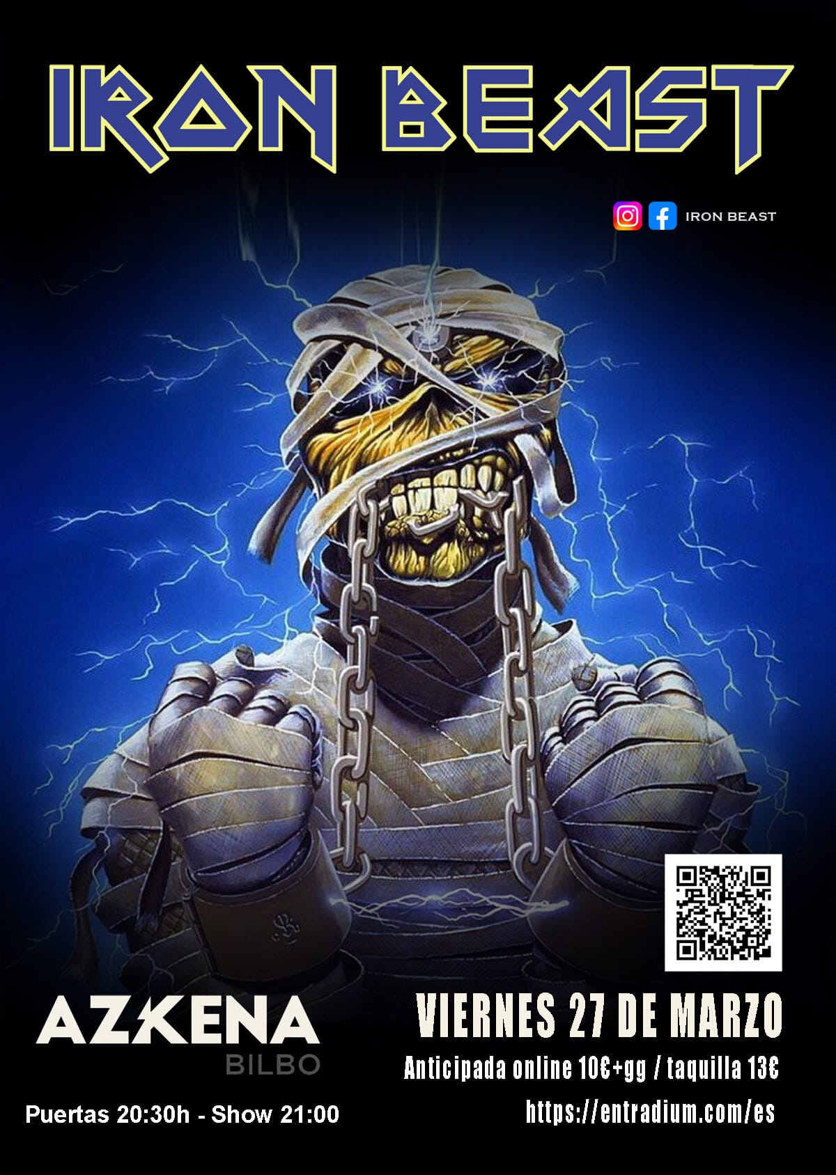 Concierto tributo a Iron Maiden por Iron Beast