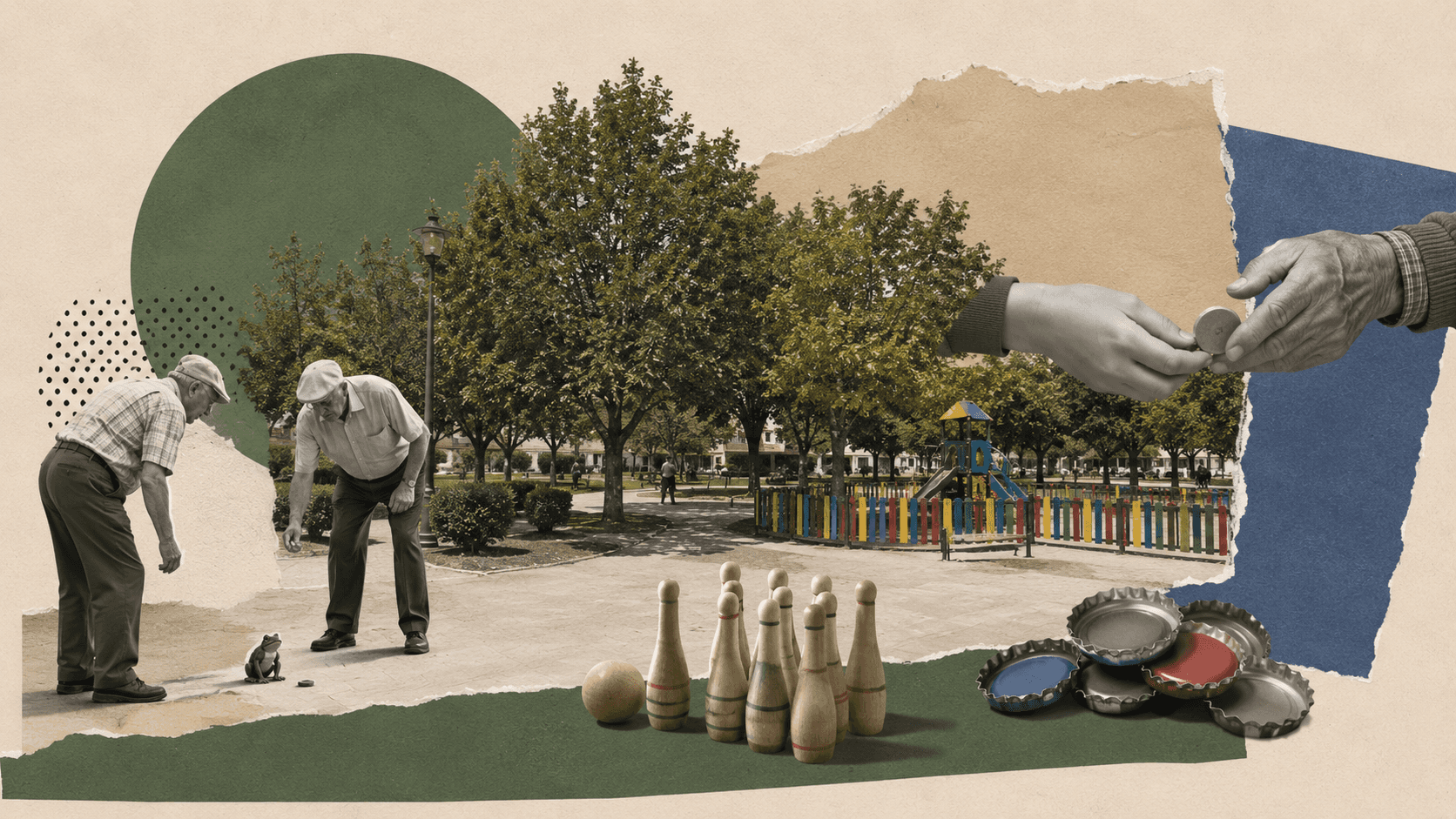 Juegos tradicionales en el parque de la calle del Pilar