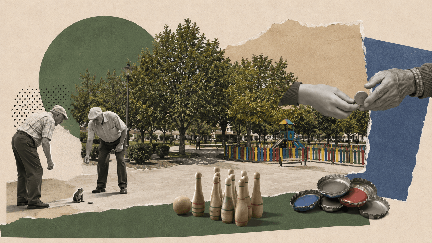 Juegos tradicionales en el parque de la calle del Pilar