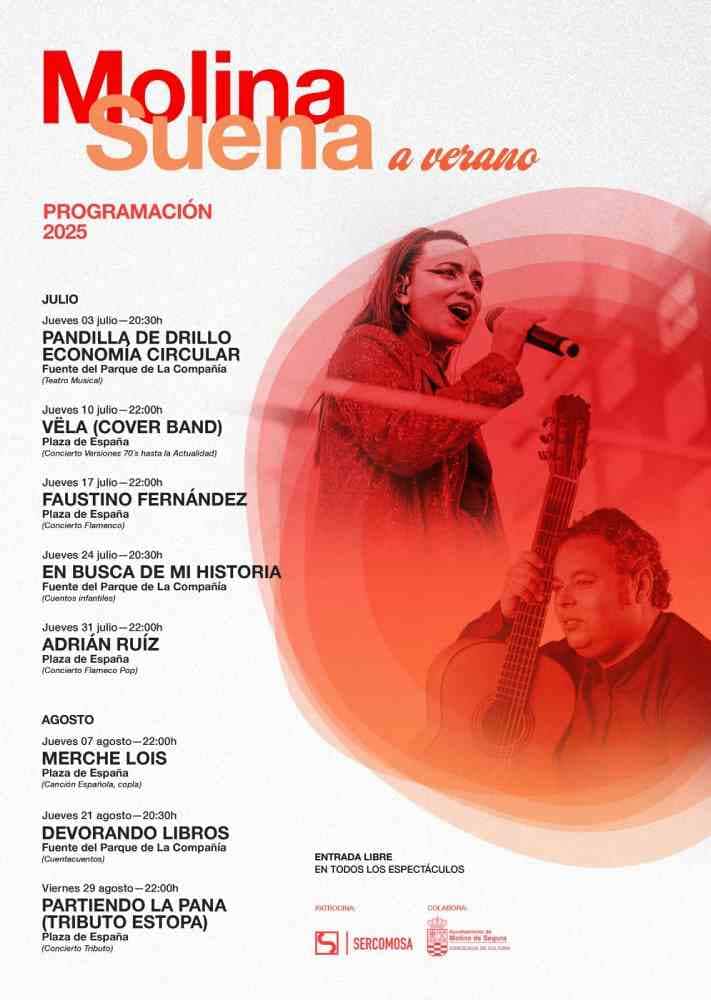 Molina suena a verano: conciertos y humor gratis en las plazas