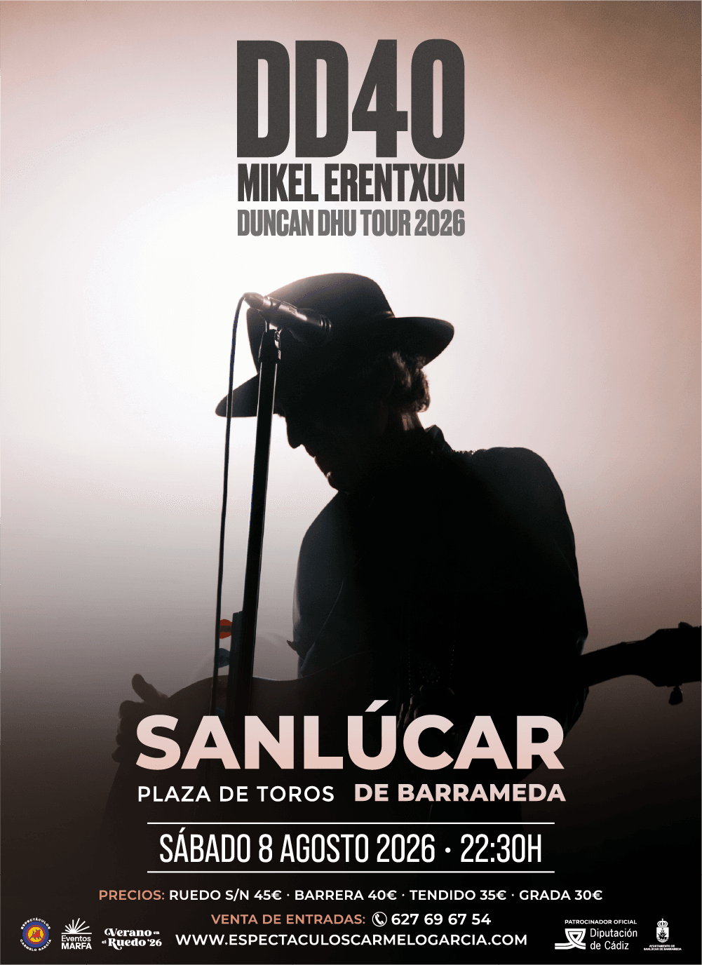 Mikel Erentxun en Sanlúcar: directo este agosto en El Pino