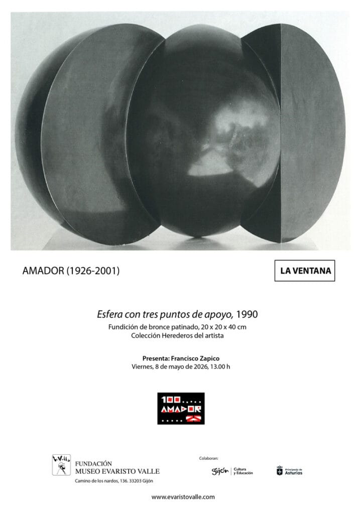 Presentaci贸n de la obra: Esfera con tres puntos de apoyo