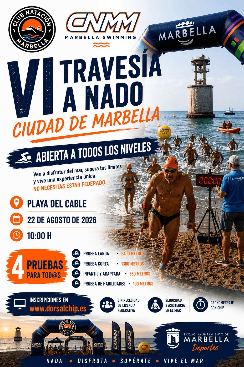 La VI Travesía a Nado reunió 200 nadadores en El Cable