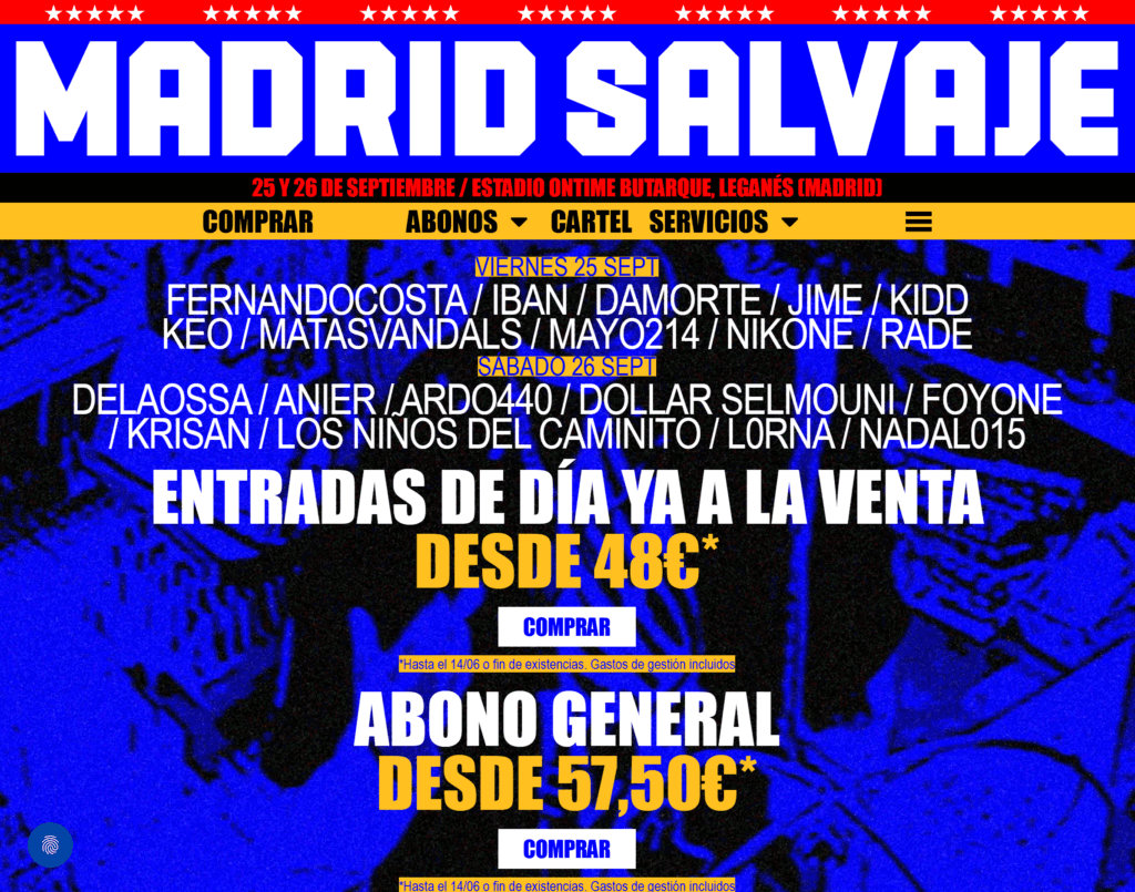 Madrid Salvaje 2026: rap y trap en el Butarque