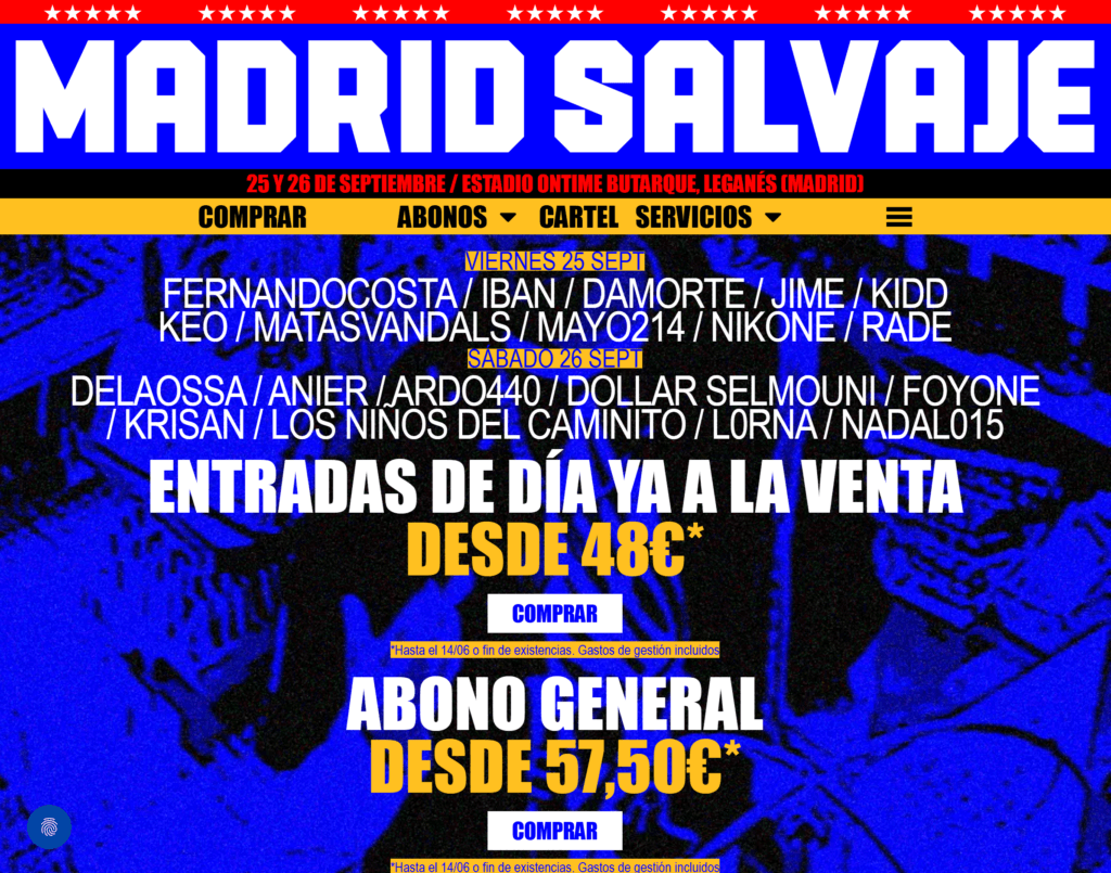 Madrid Salvaje 2026: rap y trap en el Butarque