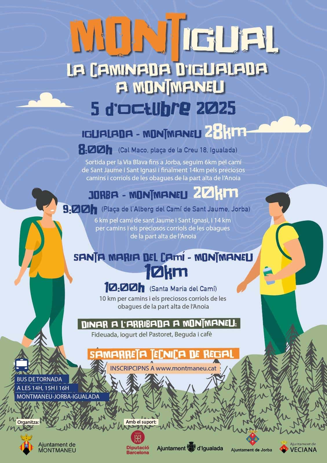 La Montigual: tres rutas entre Igualada y Montmaneu