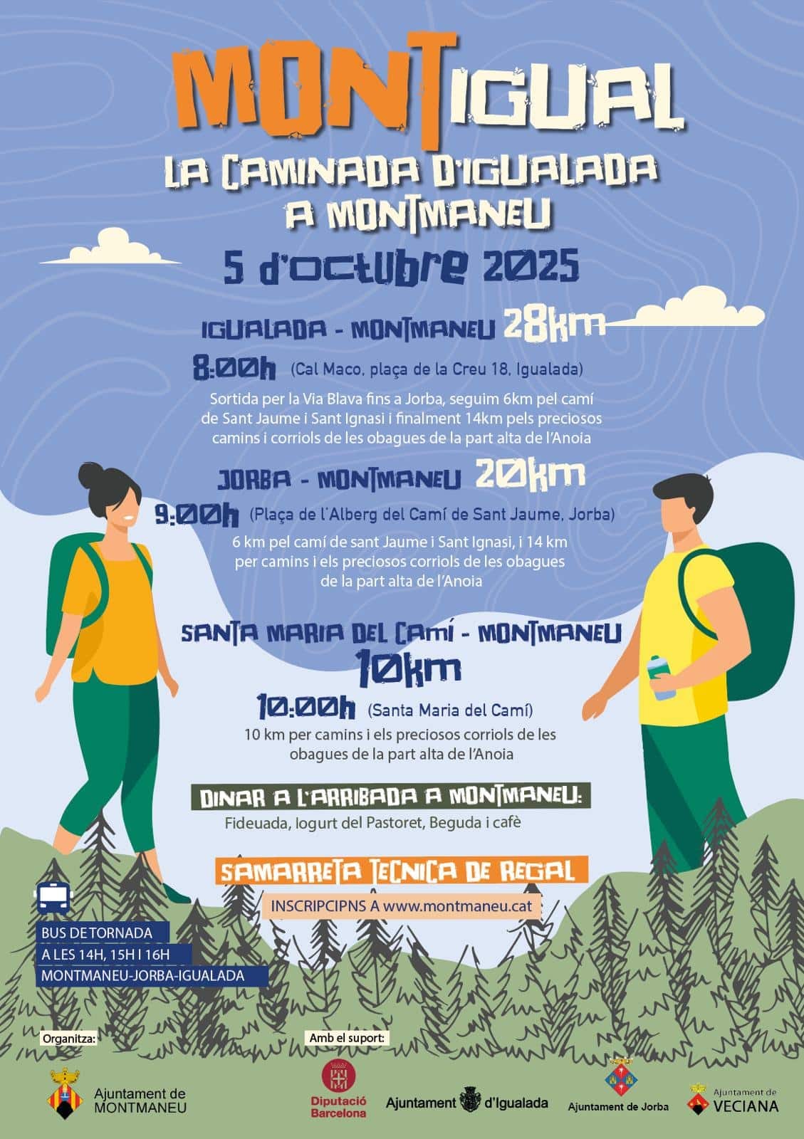 La Montigual: tres rutas entre Igualada y Montmaneu
