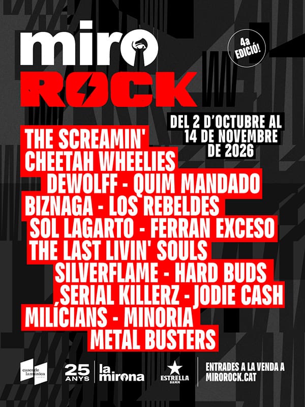 MiroRock: 14 bandas en La Mirona hasta el 14 de noviembre