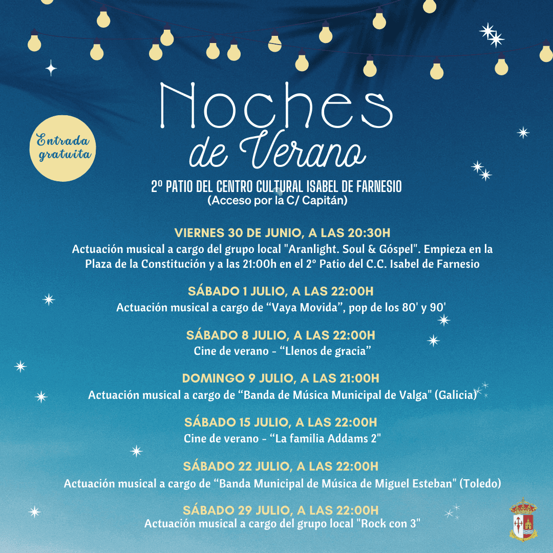 Música en directo en las noches de verano de Aranjuez