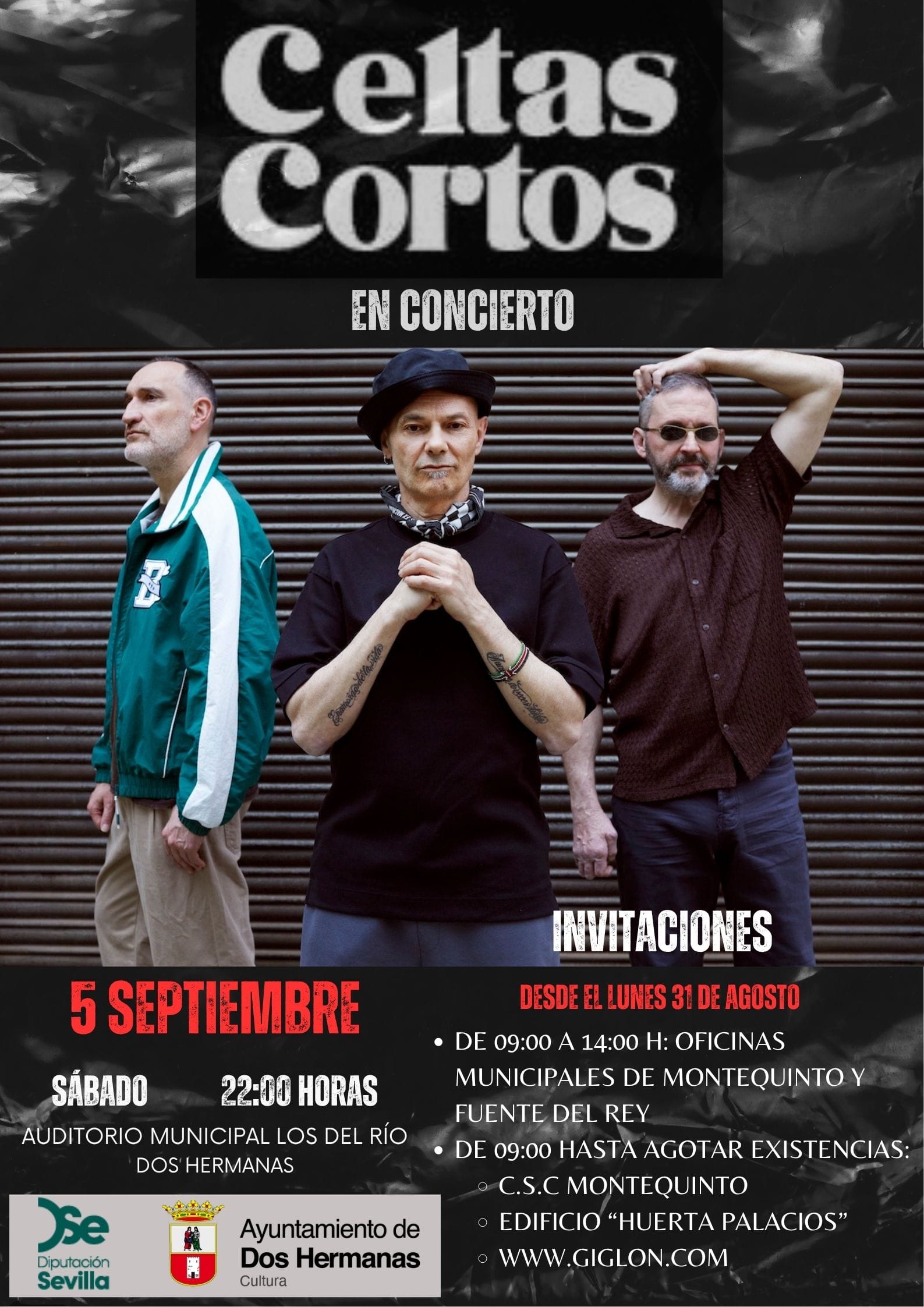 Celtas Cortos gratis en el auditorio de Dos Hermanas