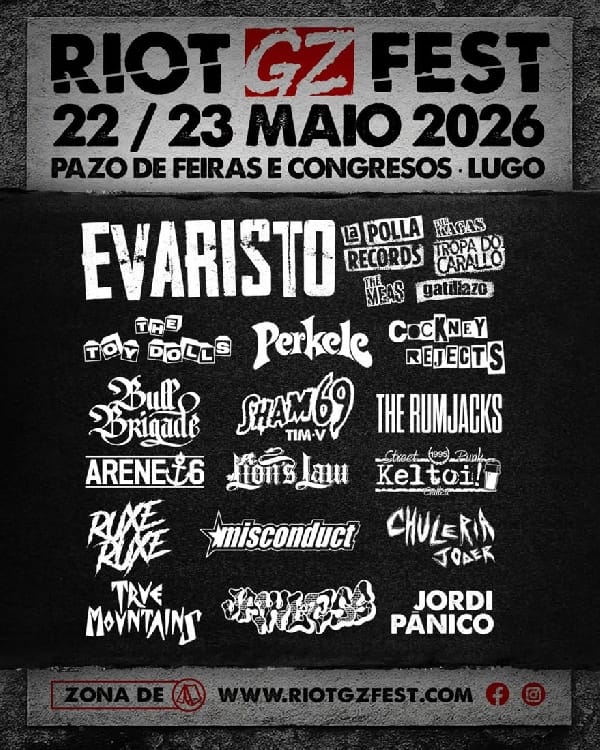 Riot GZ Fest 2027: punk en la Sala Tebras de Lugo
