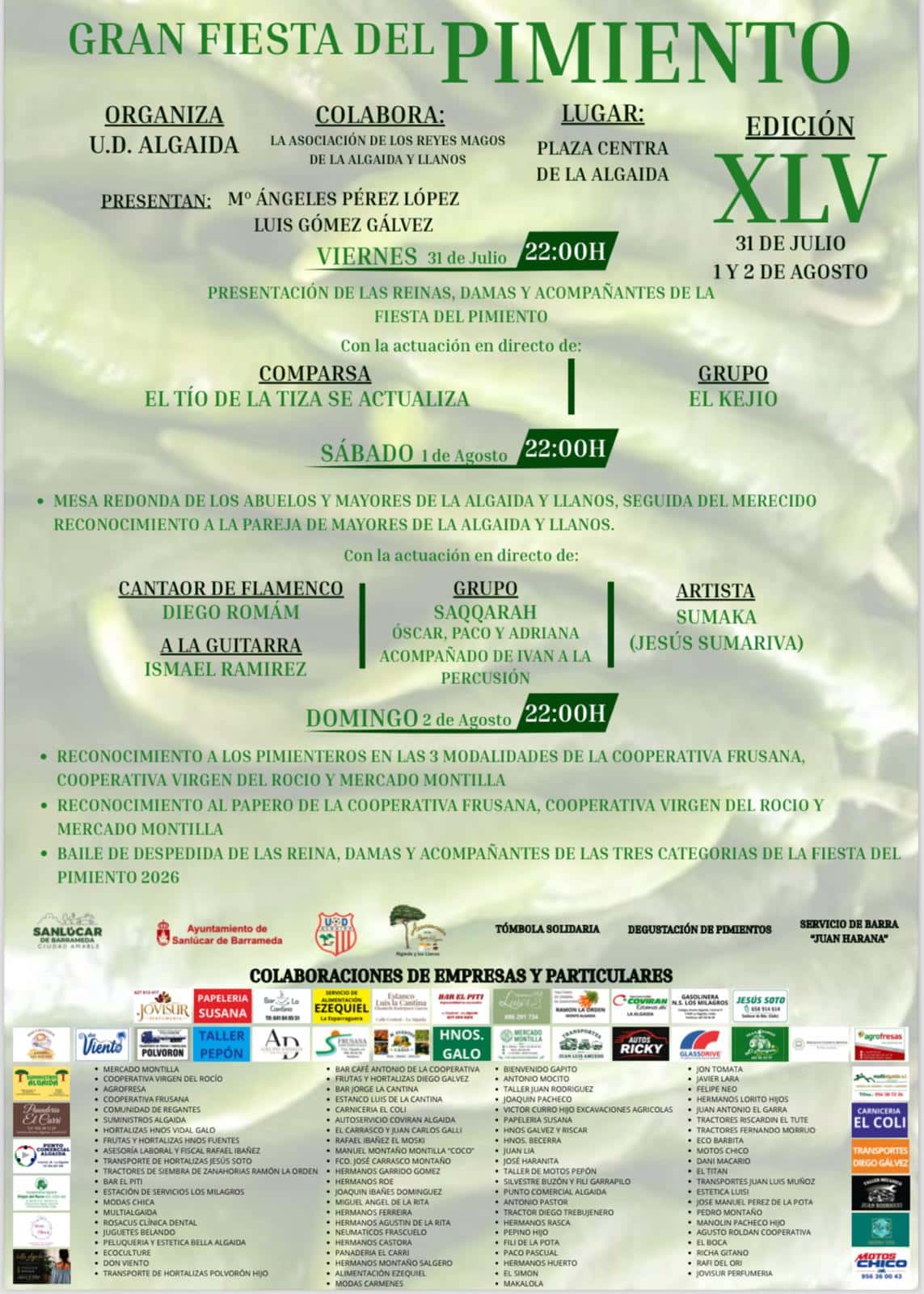 La Algaida cierra la 45ª Fiesta del Pimiento