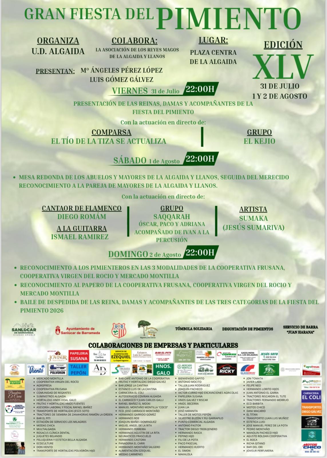 La Algaida cierra la 45ª Fiesta del Pimiento