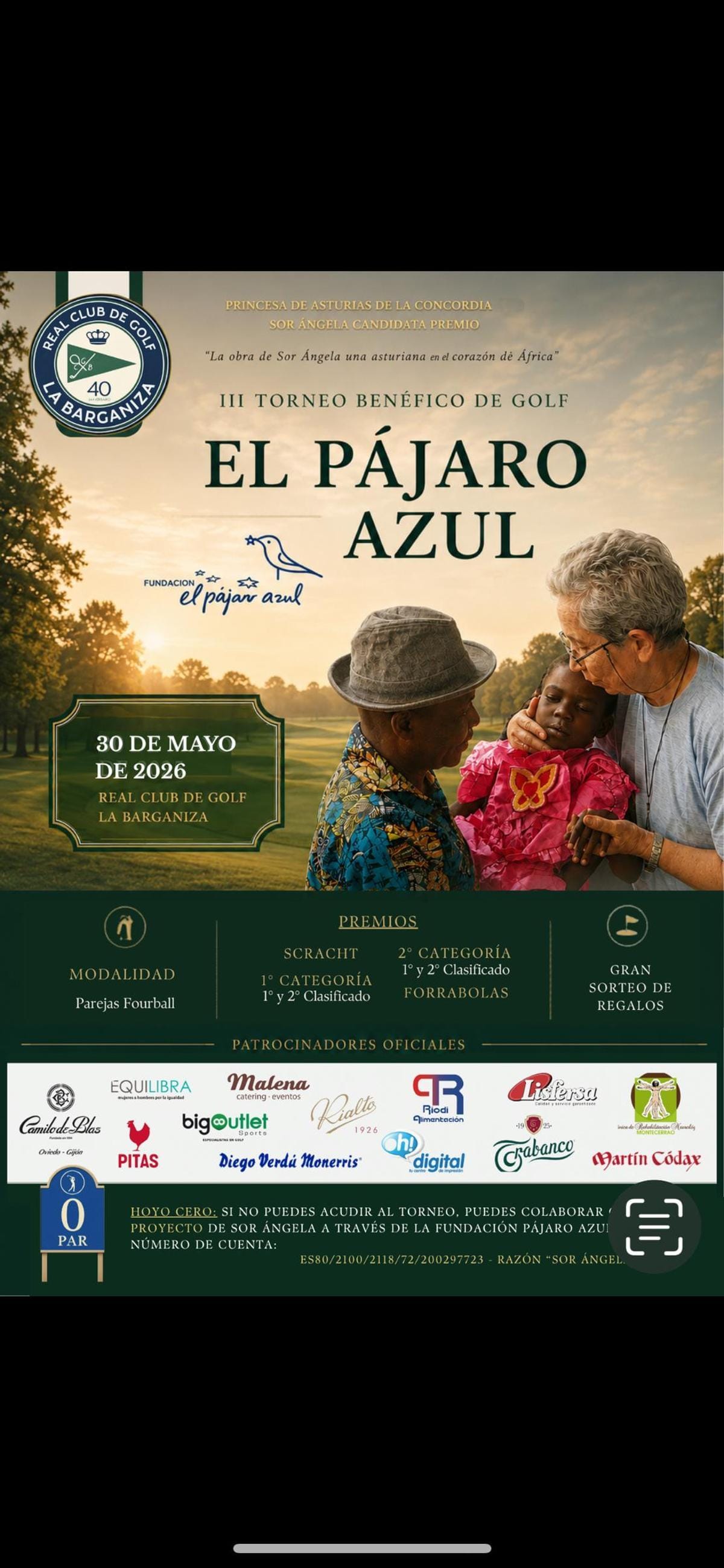 3ª edición del Torneo benéfico de golf El Pájaro Azul