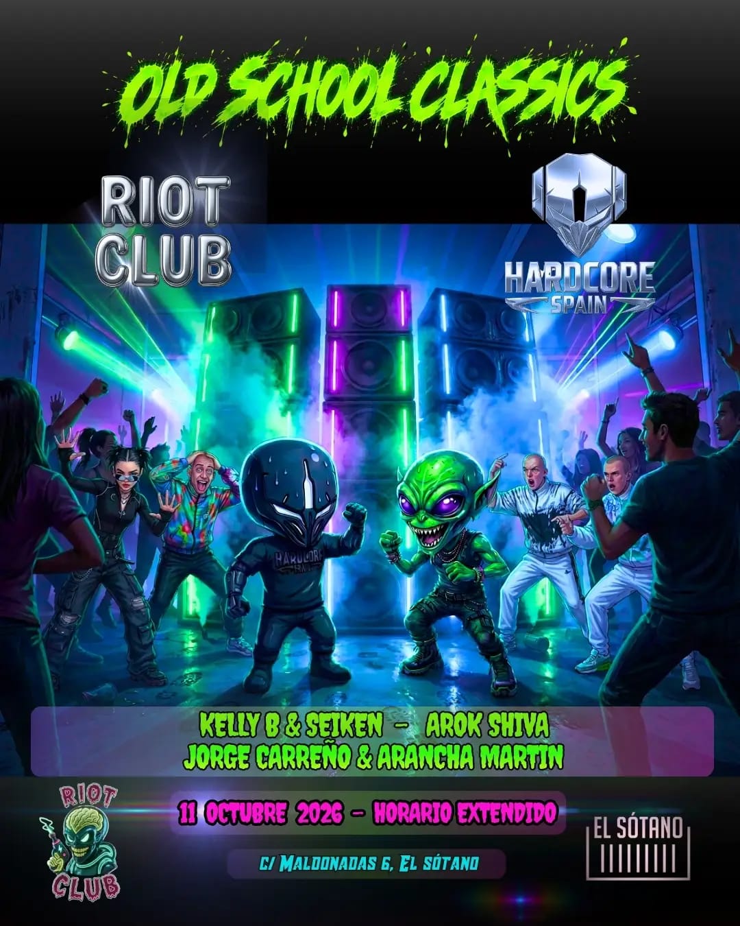 RIOT CLUB & HARDCORE SPAIN: Kelly B & Seiken, Arok Shiva, Jorge Carreño & Arancha Martin