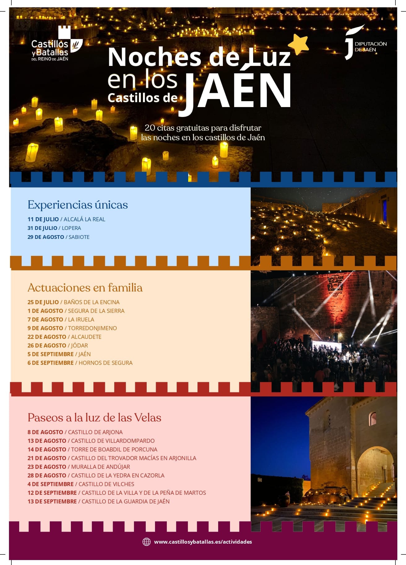 Noches de Luz en los Castillos de Jaén 2026